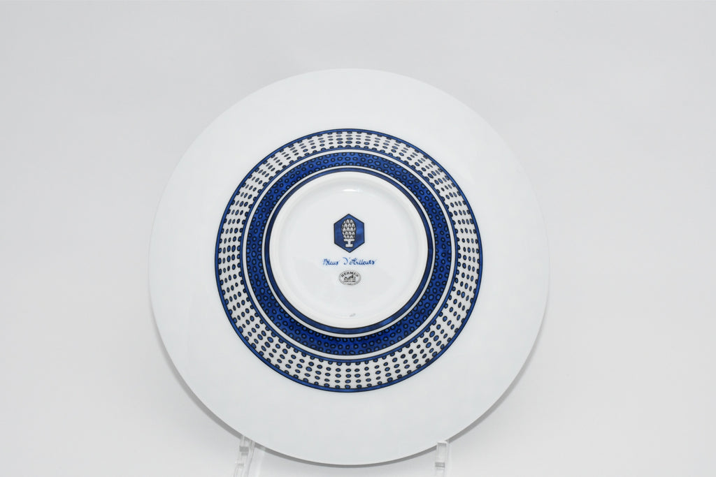 Hermes Bleus d'Ailleurs Soup Plate porcelain pasta 21 cm 055