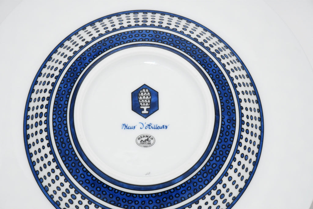 Hermes Bleus d'Ailleurs Soup Plate porcelain pasta 21 cm 055