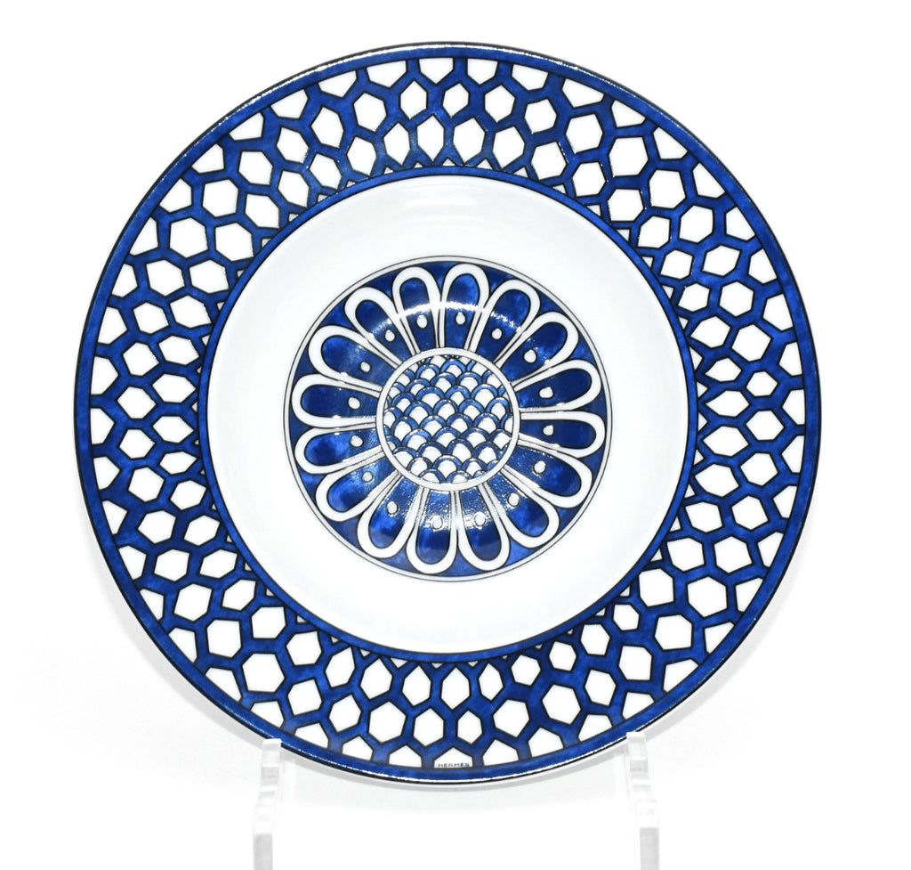 Hermes Bleus d'Ailleurs Soup Plate porcelain pasta 21 cm 055