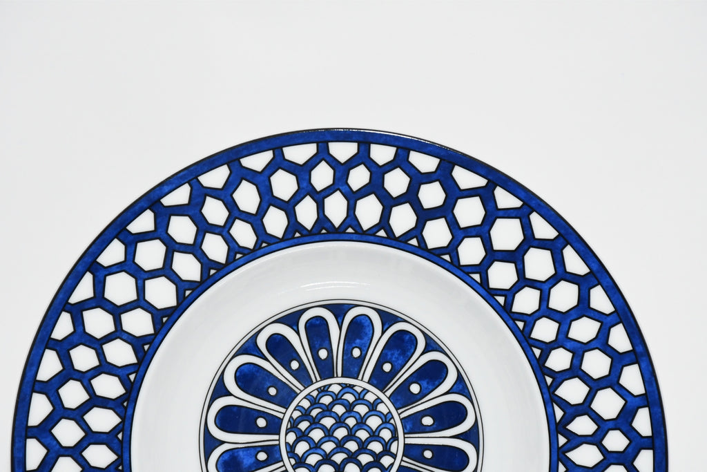 Hermes Bleus d'Ailleurs Soup Plate porcelain pasta 21 cm 055