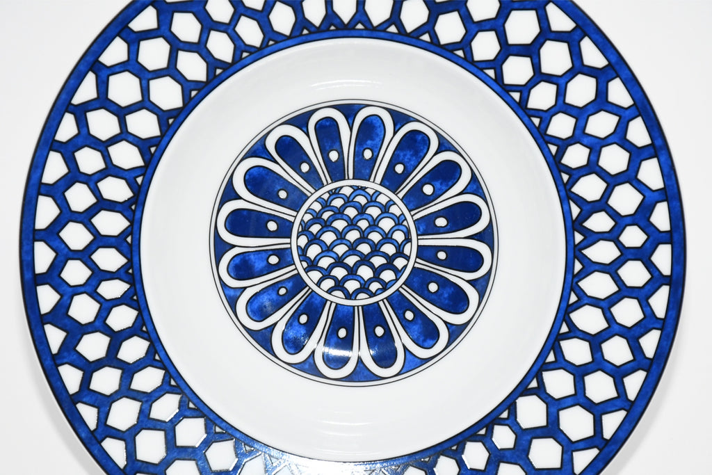 Hermes Bleus d'Ailleurs Soup Plate porcelain pasta 21 cm 055