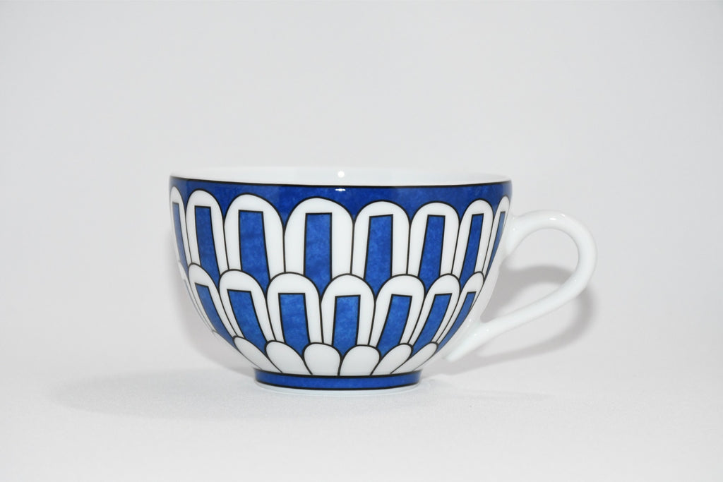 Hermes Bleus d'Ailleurs Tea Cup and Saucer 2 set blue porcelain coffee 200 ml M01