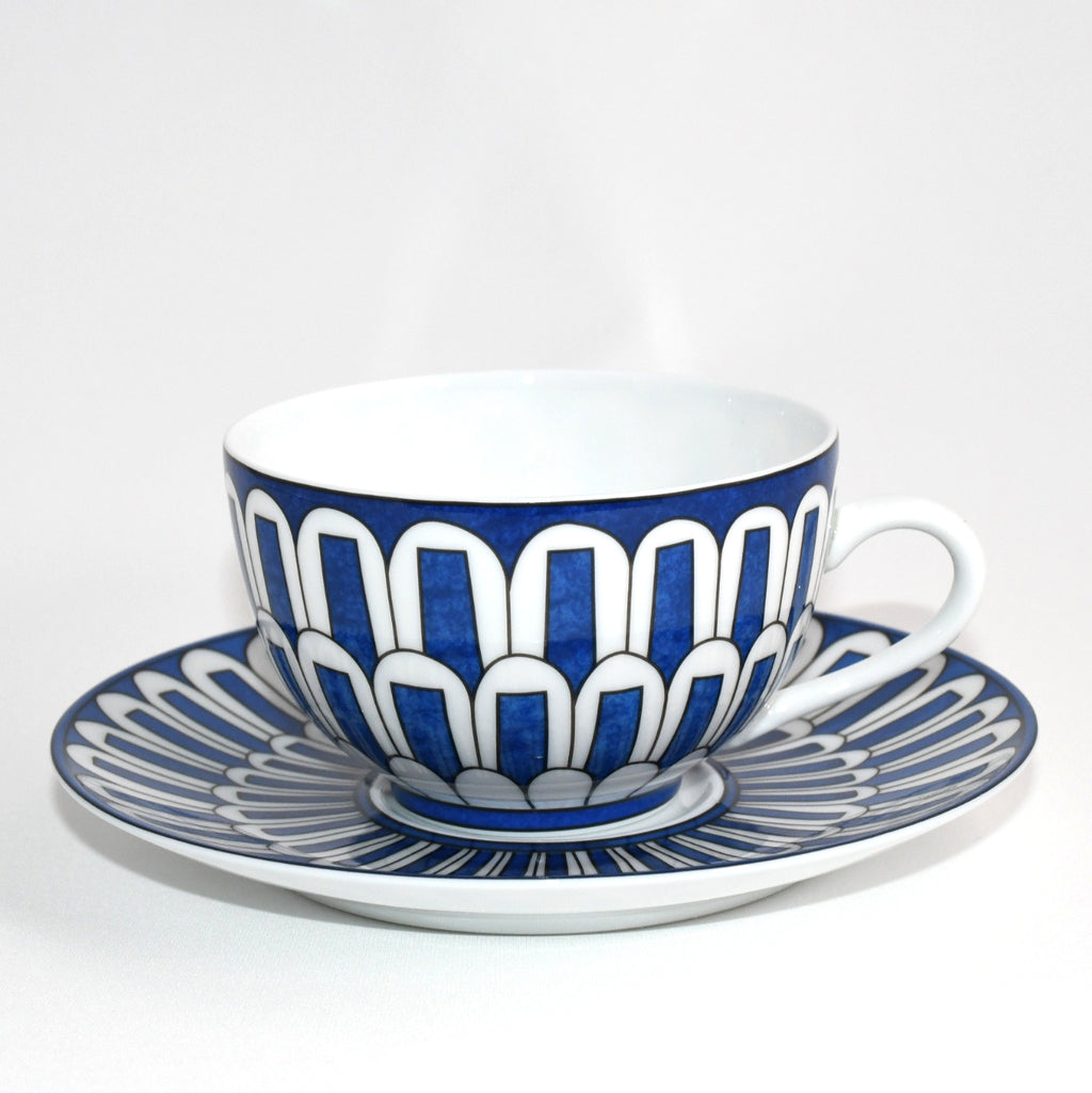 Hermes Bleus d'Ailleurs Tea Cup and Saucer blue porcelain coffee 200 ml