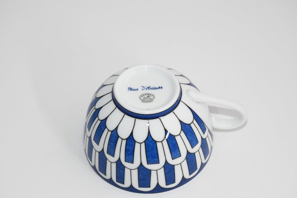 Hermes Bleus d'Ailleurs Tea Cup and Saucer blue porcelain coffee 200 ml