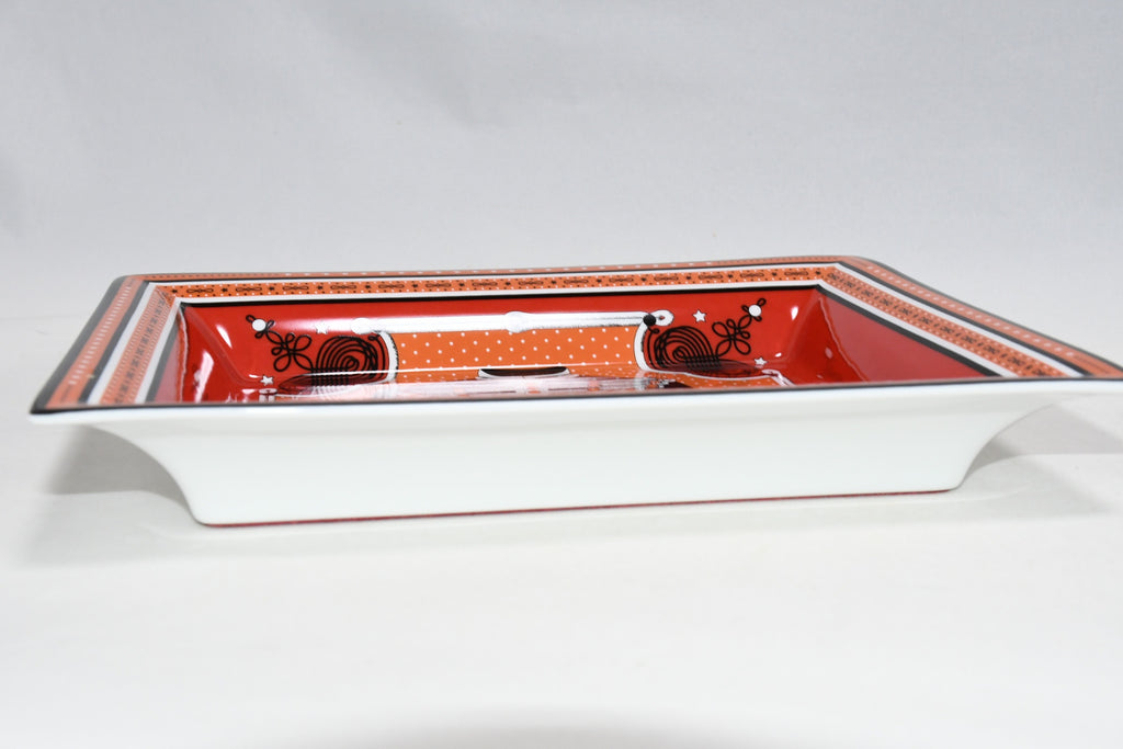 Hermes Brandebourgs Change tray porcelain Ashtray orange pink plate jewelry