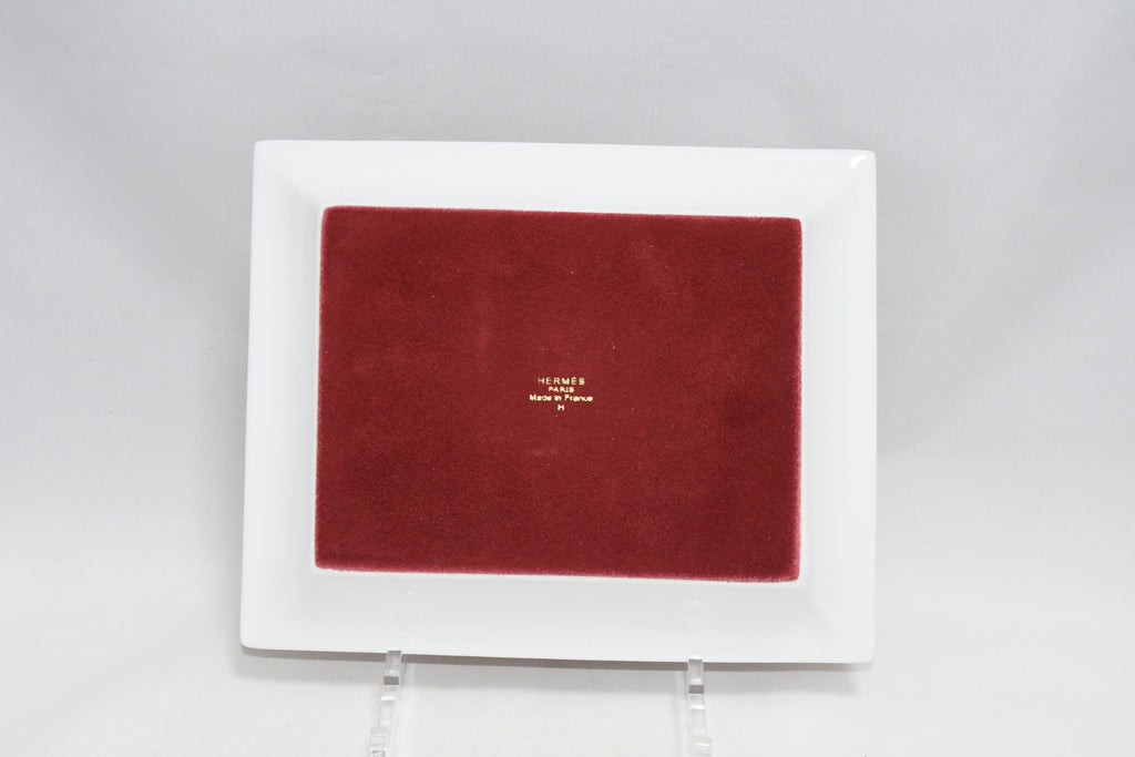 Hermes Brandebourgs Change tray porcelain Ashtray orange pink plate jewelry