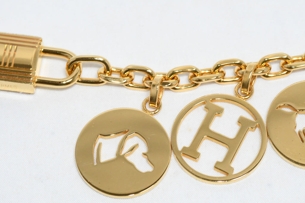 Hermes Breloque Olga Gold Charm bag amulette Cadena Berloque Ex+