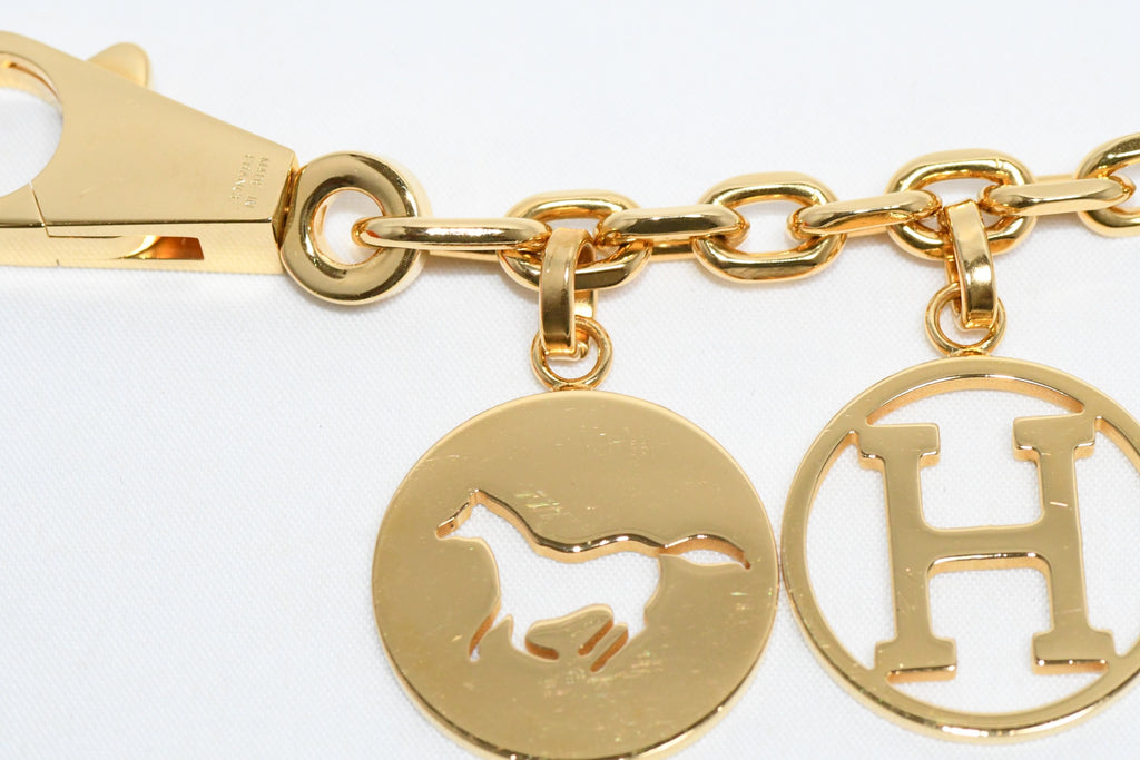 Hermes Breloque Olga Gold Charm bag amulette Cadena Berloque Ex+