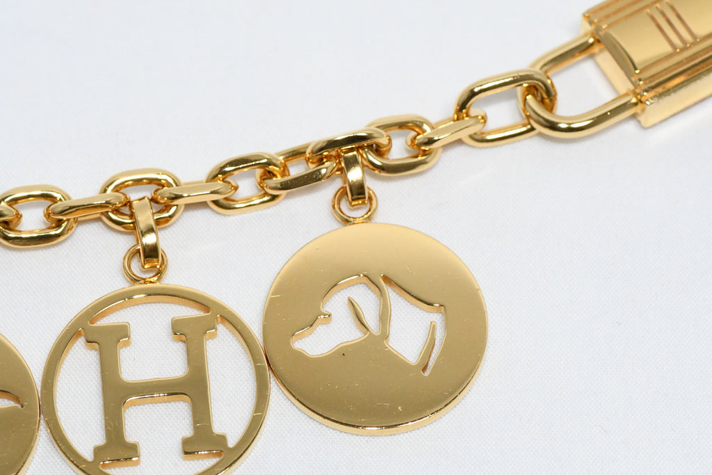 Hermes Breloque Olga Gold Charm bag amulette Cadena Berloque Ex+