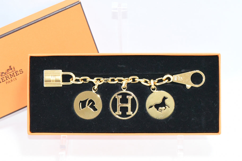 Hermes Breloque Olga Gold Charm bag amulette Cadena Berloque Ex+