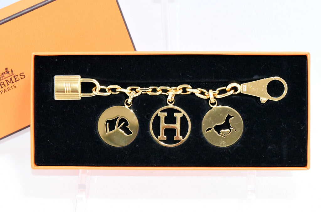 Hermes Breloque Olga Gold Charm bag amulette Cadena Berloque Ex+