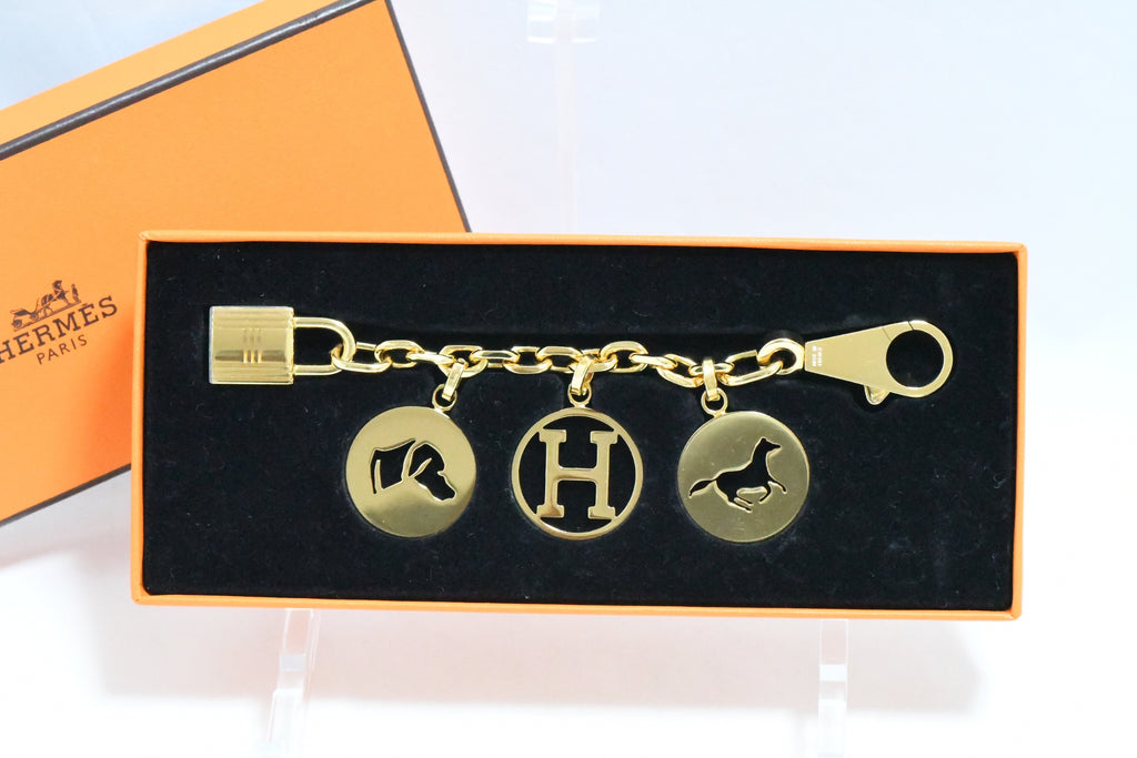 Hermes Breloque Olga Gold Charm bag amulette Cadena Berloque Ex+