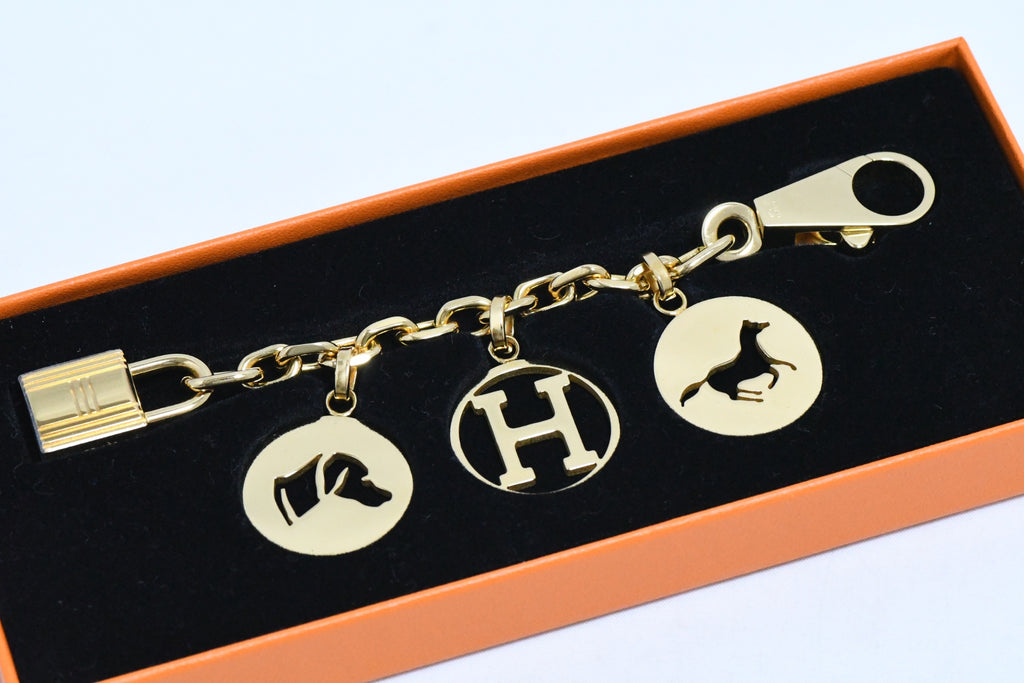 Hermes Breloque Olga Gold Charm bag amulette Cadena Berloque Ex+