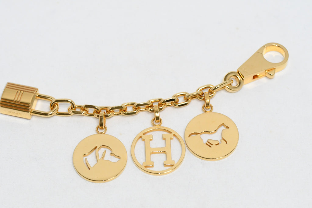 Hermes Breloque Olga Gold Charm bag amulette Cadena Berloque Ex+