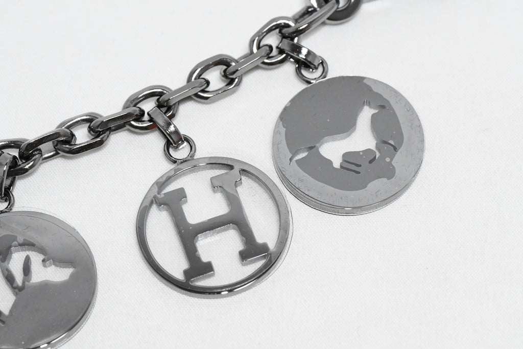Hermes Breloque Olga Ruthenium black Silver Charm Amulette Cadena Berloque