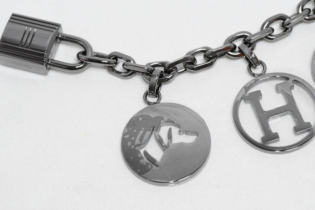 Hermes Breloque Olga Ruthenium black Silver Charm Amulette Cadena Berloque