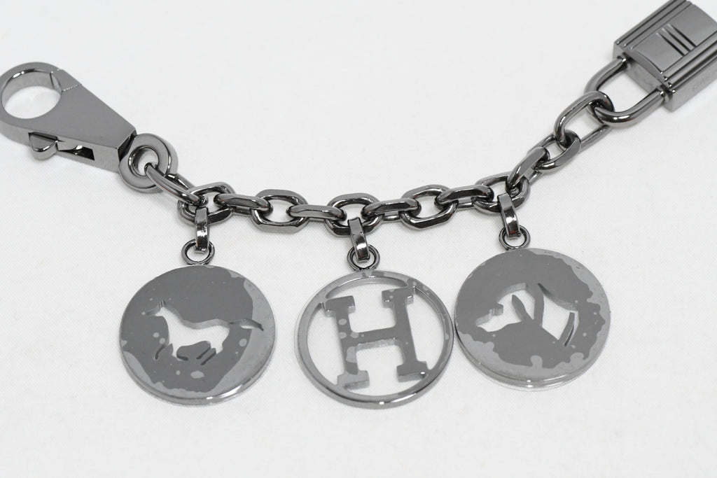 Hermes Breloque Olga Ruthenium black Silver Charm Amulette Cadena Berloque