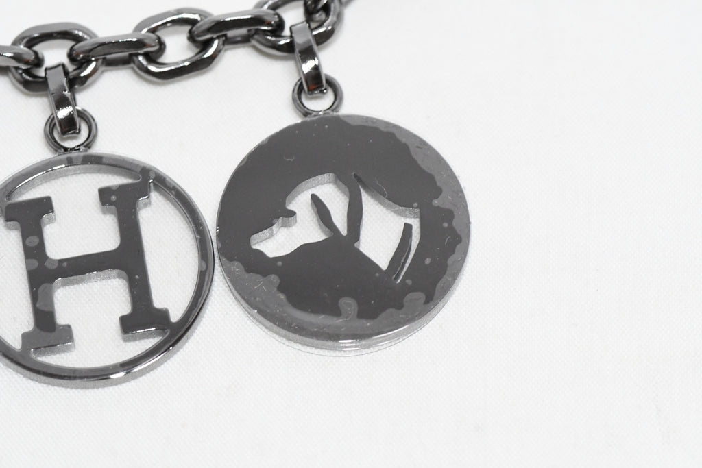 Hermes Breloque Olga Ruthenium black Silver Charm Amulette Cadena Berloque