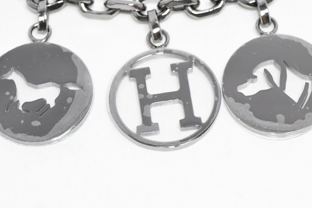 Hermes Breloque Olga Ruthenium black Silver Charm Amulette Cadena Berloque