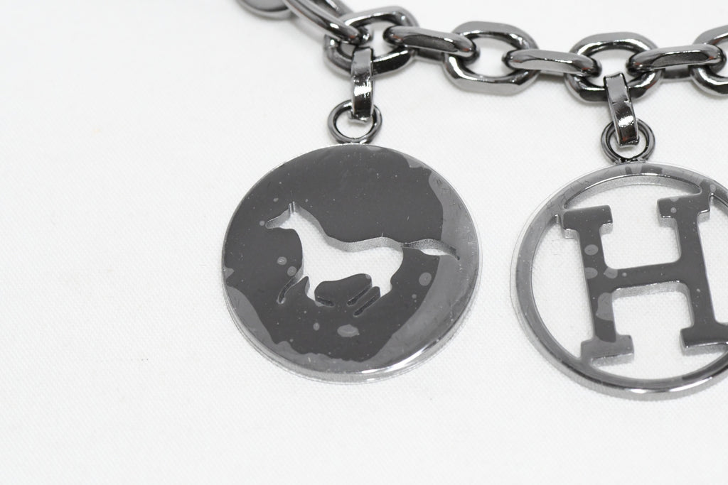 Hermes Breloque Olga Ruthenium black Silver Charm Amulette Cadena Berloque