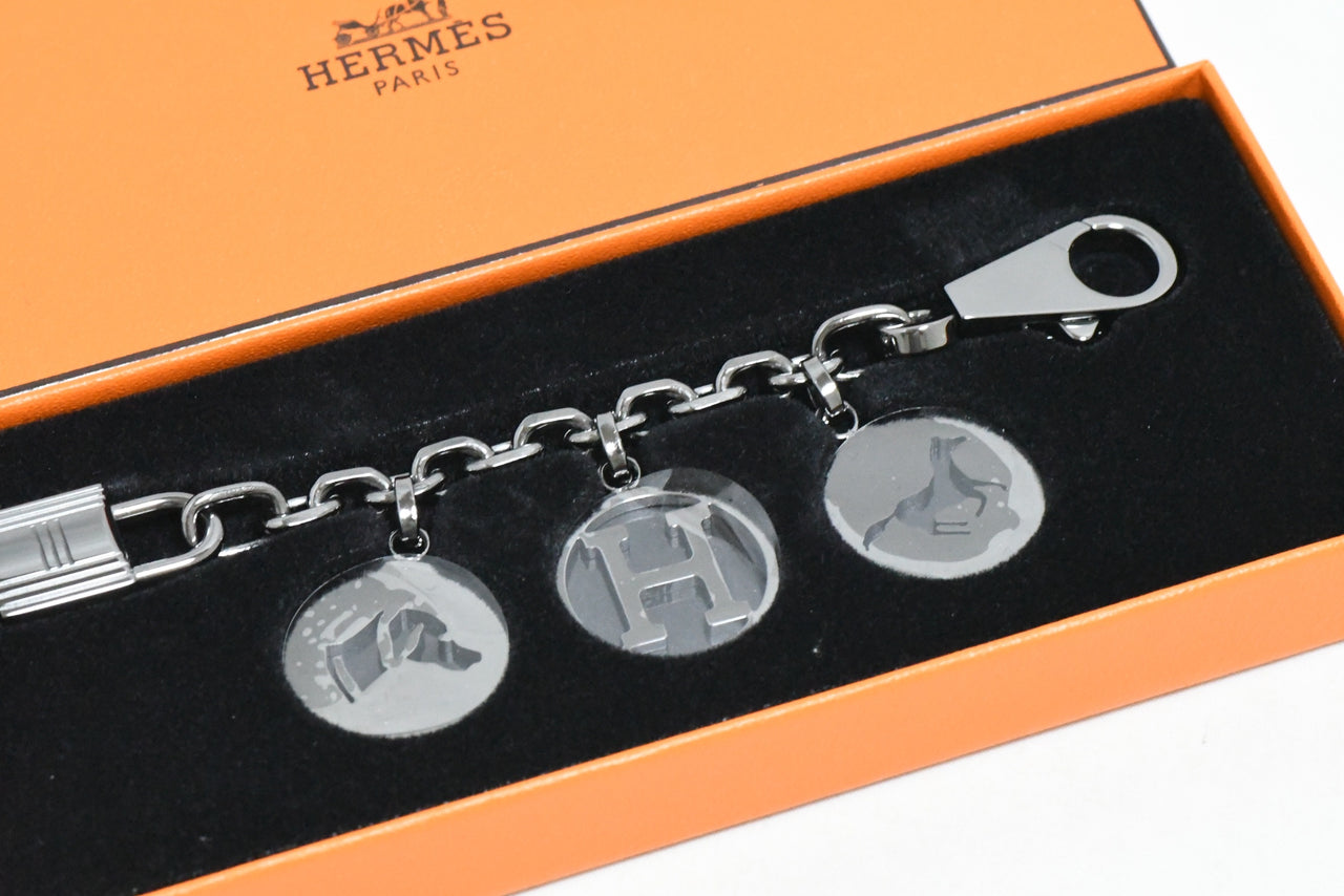 Hermes Breloque Olga Ruthenium black Silver Charm Amulette Cadena Berloque