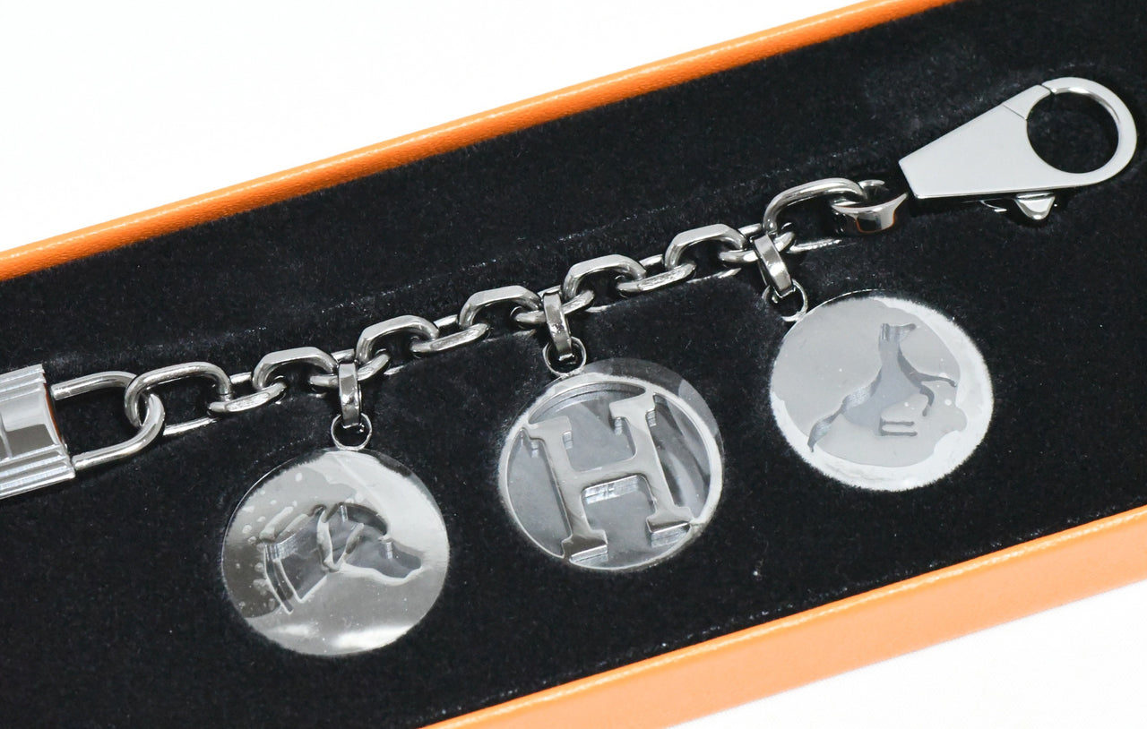 Hermes Breloque Olga Ruthenium black Silver Charm Amulette Cadena Berloque