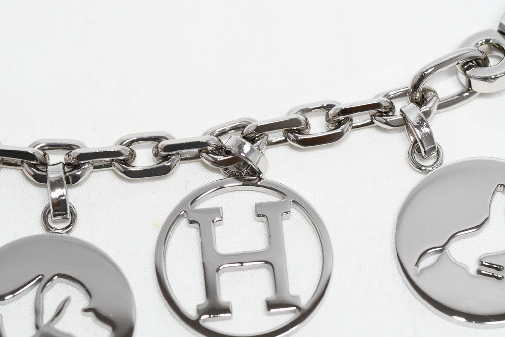 Hermes Breloque Olga Silver Charm Bag Amulette Palladium Berloque Cadena 028
