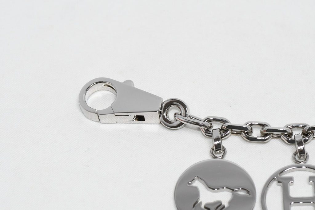 Hermes Breloque Olga Silver Charm Bag Amulette Palladium Berloque Cadena 028