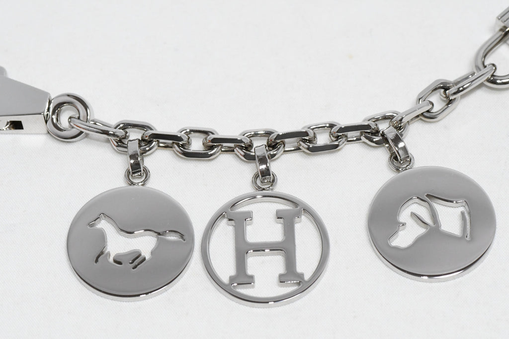 Hermes Breloque Olga Silver Charm Bag Amulette Palladium Berloque Cadena 028