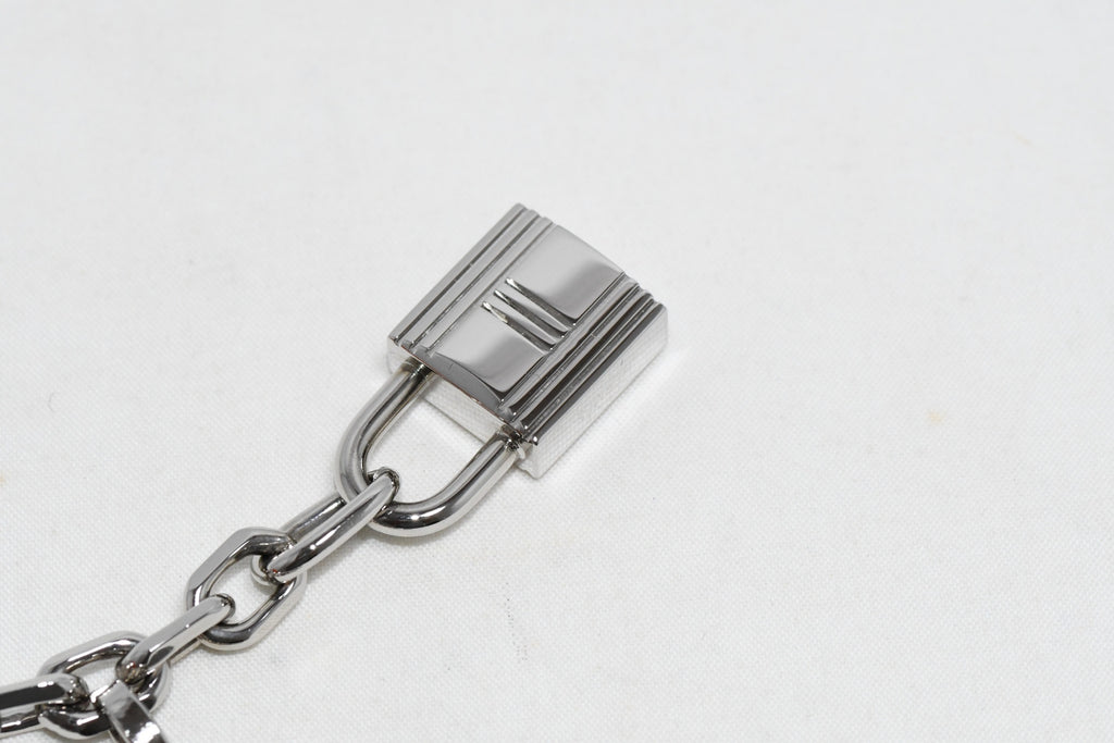 Hermes Breloque Olga Silver Charm Bag Amulette Palladium Berloque Cadena 028
