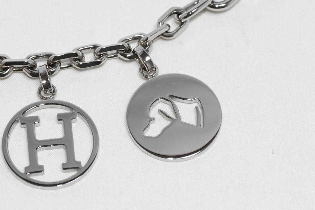 Hermes Breloque Olga Silver Charm Bag Amulette Palladium Berloque Cadena 028