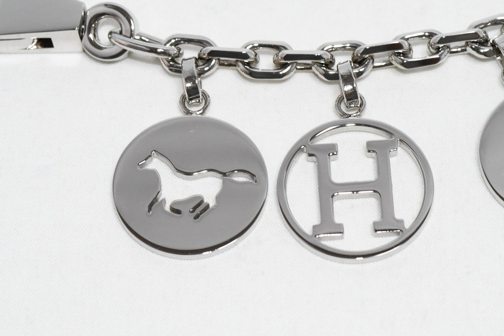 Hermes Breloque Olga Silver Charm Bag Amulette Palladium Berloque Cadena 028