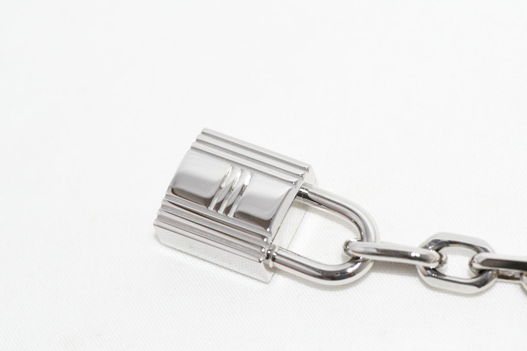 Hermes Breloque Olga Silver Charm Bag Amulette Palladium Berloque Cadena 028