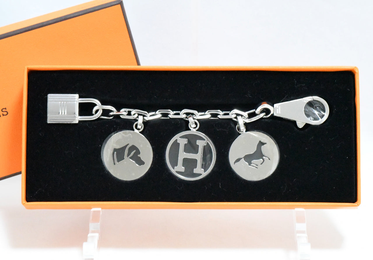 Hermes Breloque Olga Silver Charm bag amulette Cadena berloque Sealed NEW