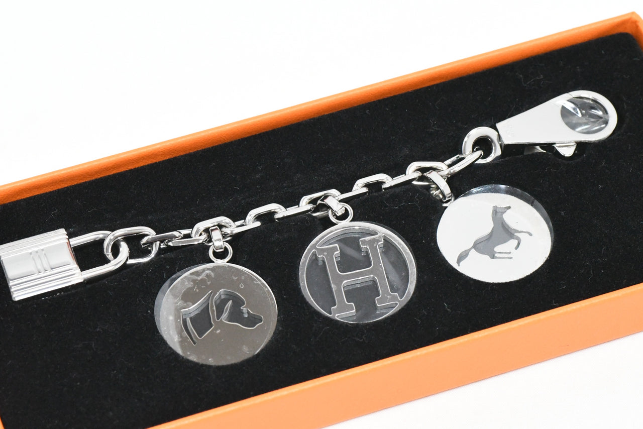 Hermes Breloque Olga Silver Charm bag amulette Cadena berloque Sealed NEW