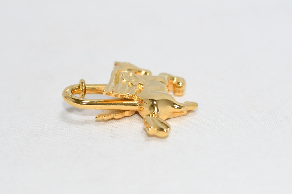 Hermes Cadena Gold Pegasus Horse Motif bag charm lock 051 MINT
