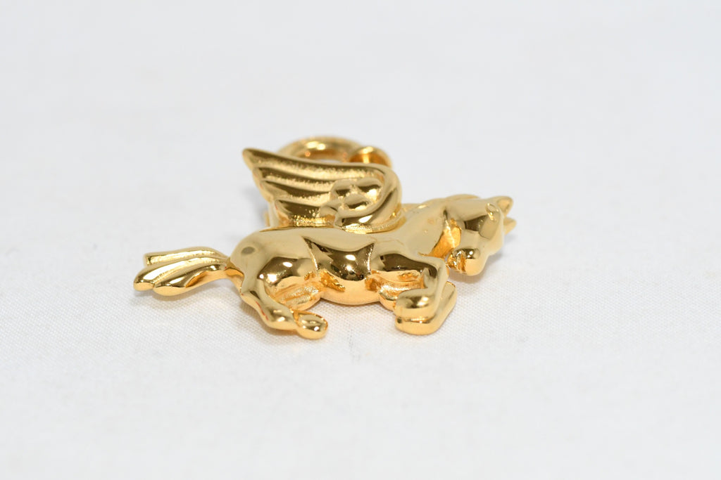 Hermes Cadena Gold Pegasus Horse Motif bag charm lock 051 MINT