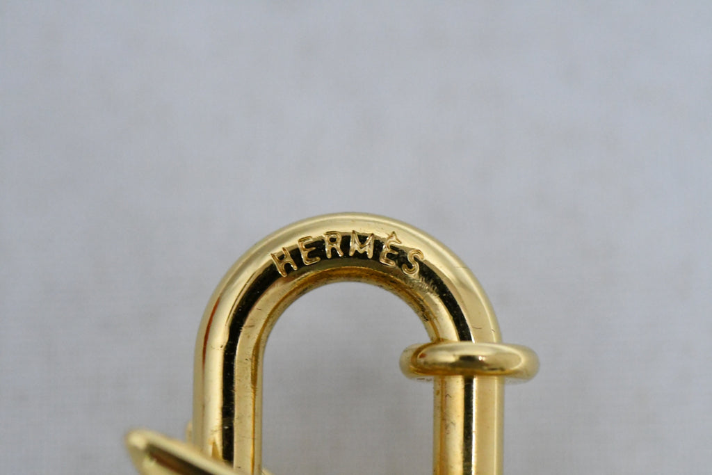 Hermes Cadena Gold Pegasus Horse Motif bag charm lock 051 MINT