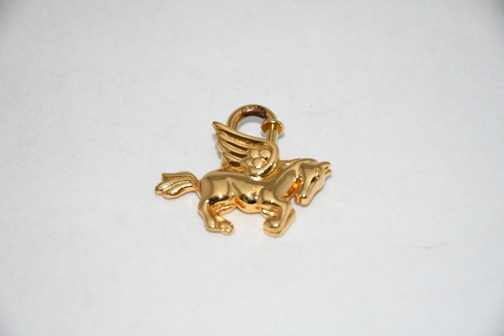 Hermes Cadena Gold Pegasus Horse Motif bag charm lock 071