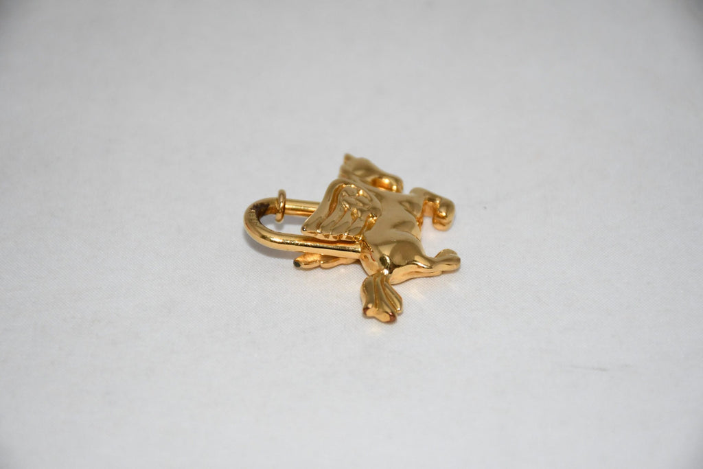 Hermes Cadena Gold Pegasus Horse Motif bag charm lock 071