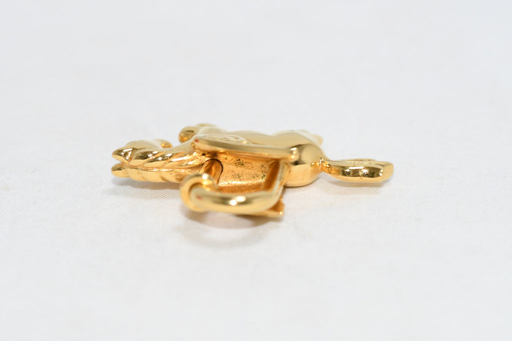Hermes Cadena Gold Pegasus horse motif bag charm lock 001 Ex+