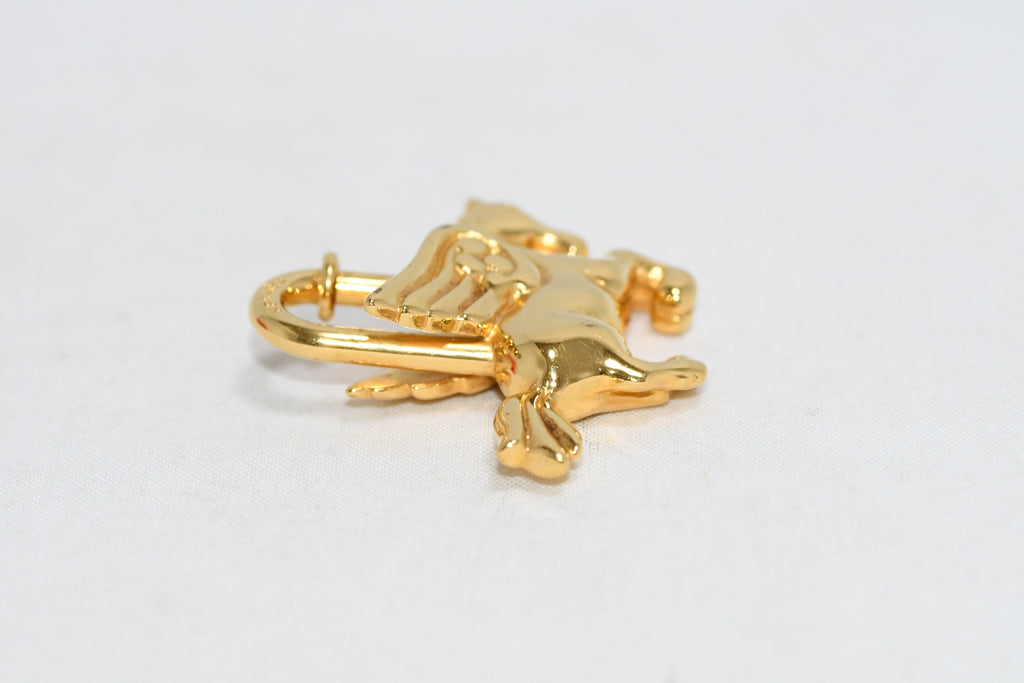 Hermes Cadena Gold Pegasus horse motif bag charm lock 001 Ex+