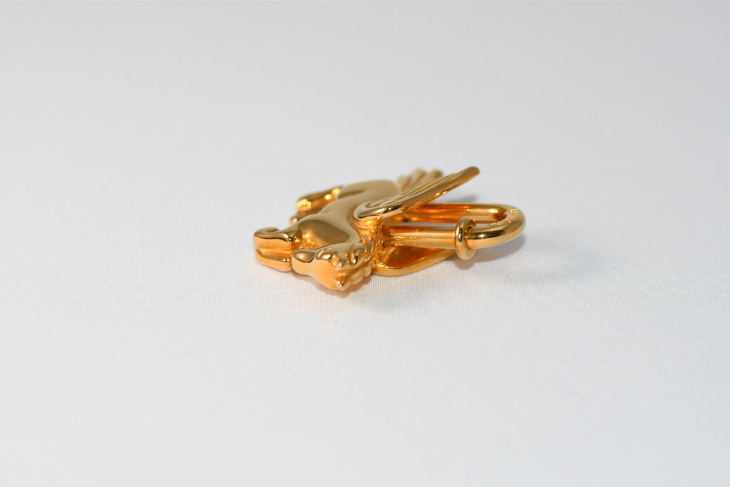Hermes Cadena Gold Pegasus horse motif bag charm lock 004 Ex+