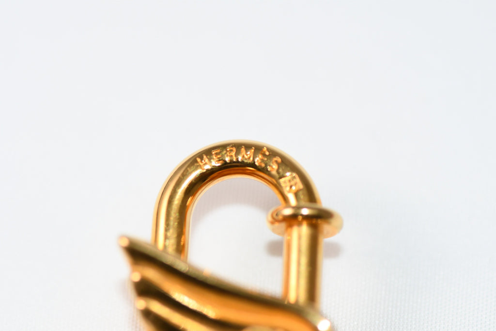 Hermes Cadena Gold Pegasus horse motif bag charm lock 004 Ex+
