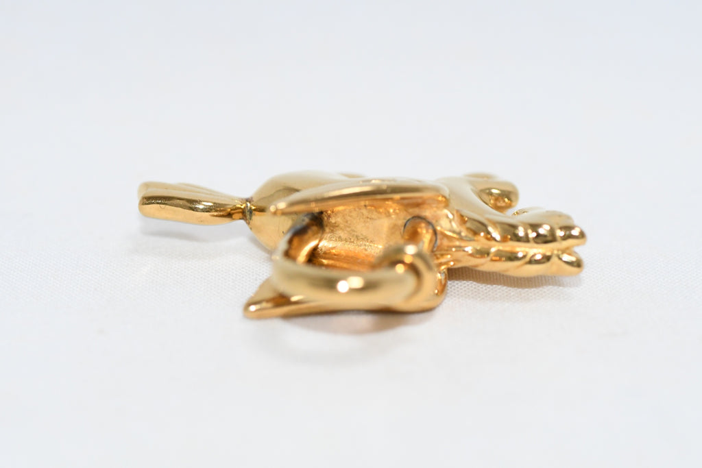 Hermes Cadena Gold Pegasus horse motif bag charm lock 0183