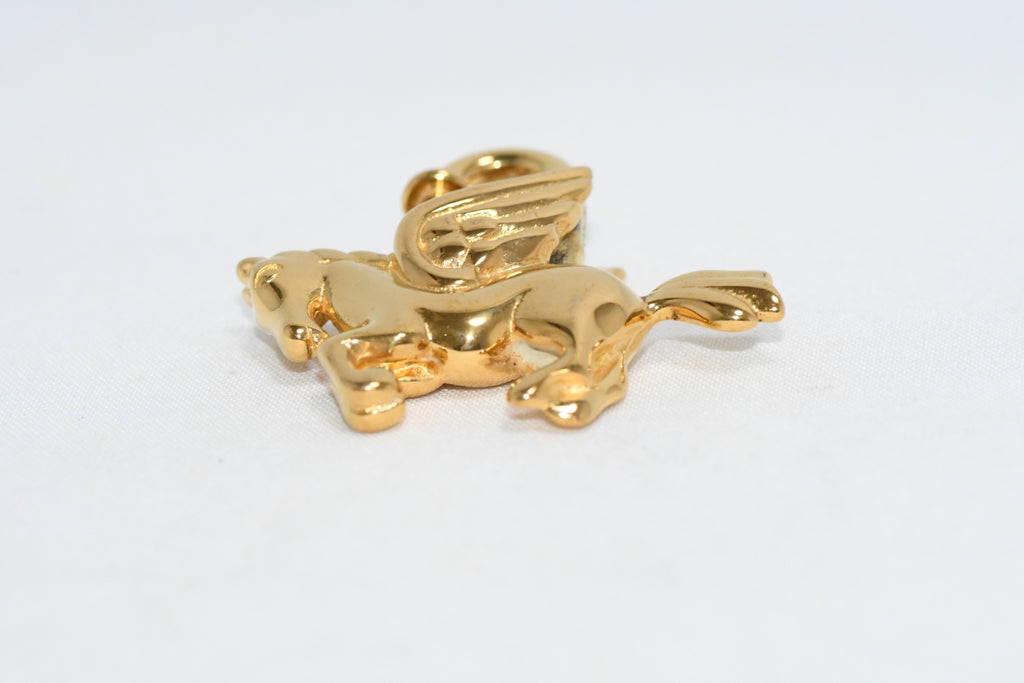 Hermes Cadena Gold Pegasus horse motif bag charm lock 0183