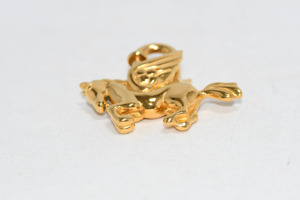 Hermes Cadena Gold Pegasus horse motif bag charm lock 064