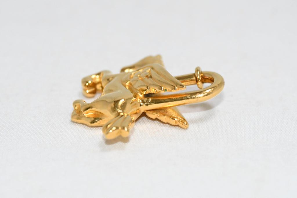 Hermes Cadena Gold Pegasus horse motif bag charm lock 064