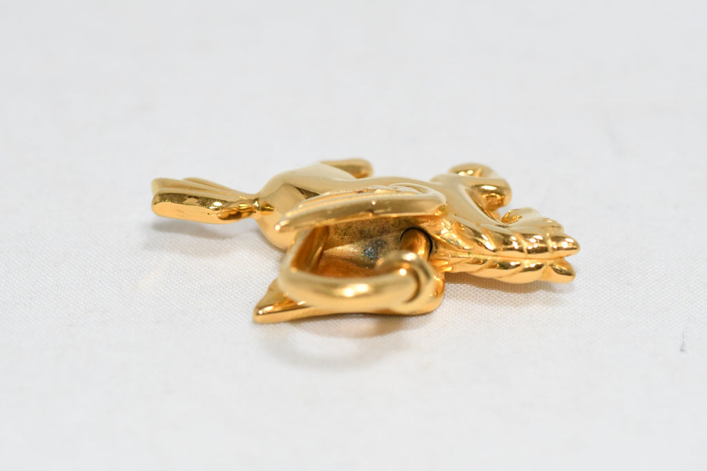 Hermes Cadena Gold Pegasus horse motif bag charm lock 064