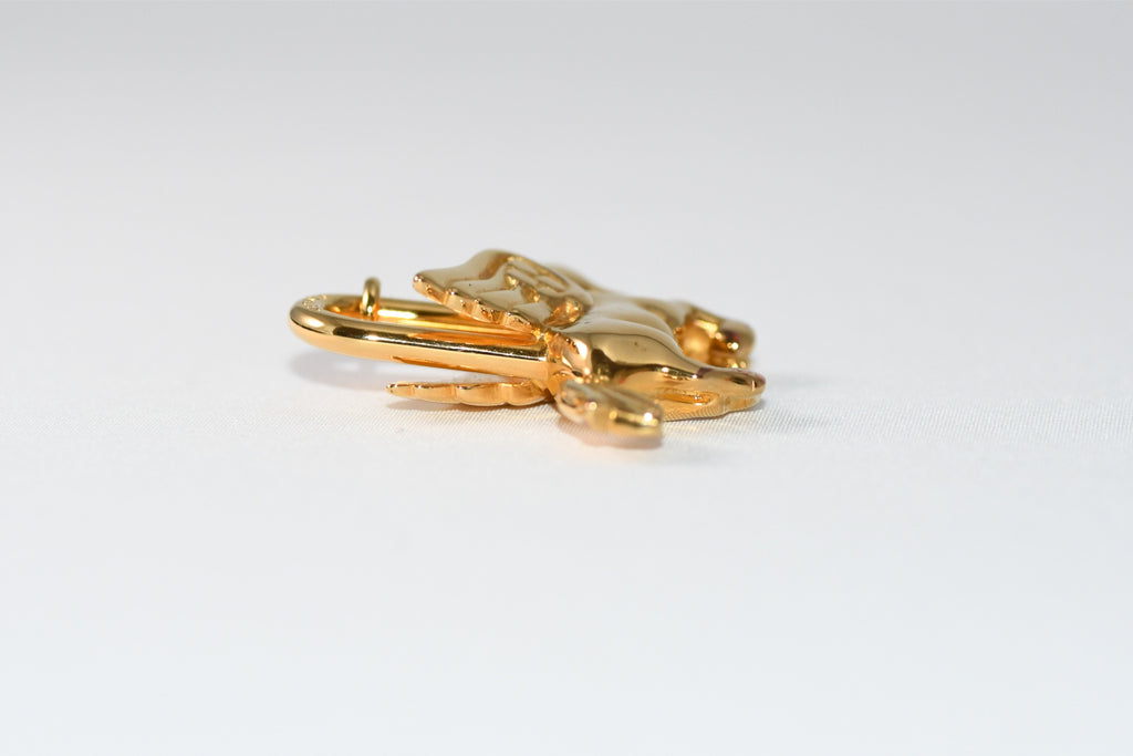 Hermes Cadena Gold Pegasus horse motif bag charm lock 094 Ex+